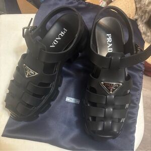 Prada Black Strappy Footwear